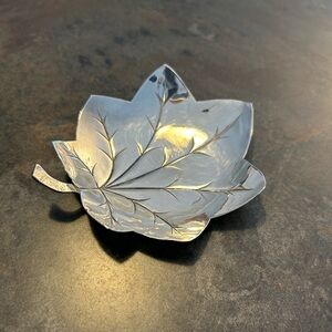 Sterling Silver Leaf-Shaped Dish
